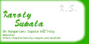 karoly supala business card